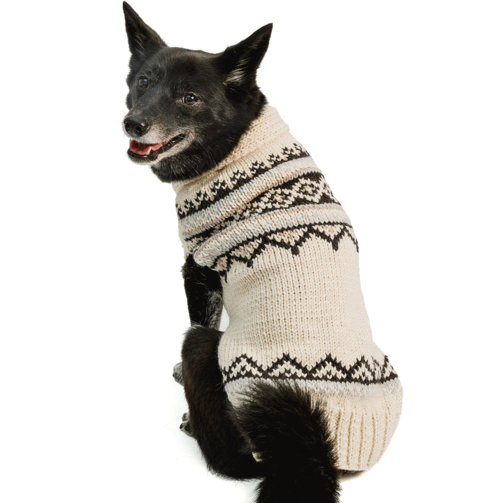 Alpaca Cream Wyatt Dog Sweater Fair Isle in Cream and Grey – photo 2 of 5