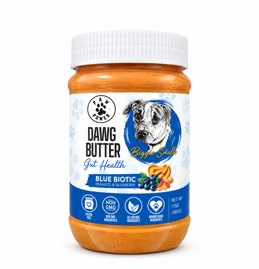 Dawg Butter Blue Biotic Peanut Butter for Dogs – front view