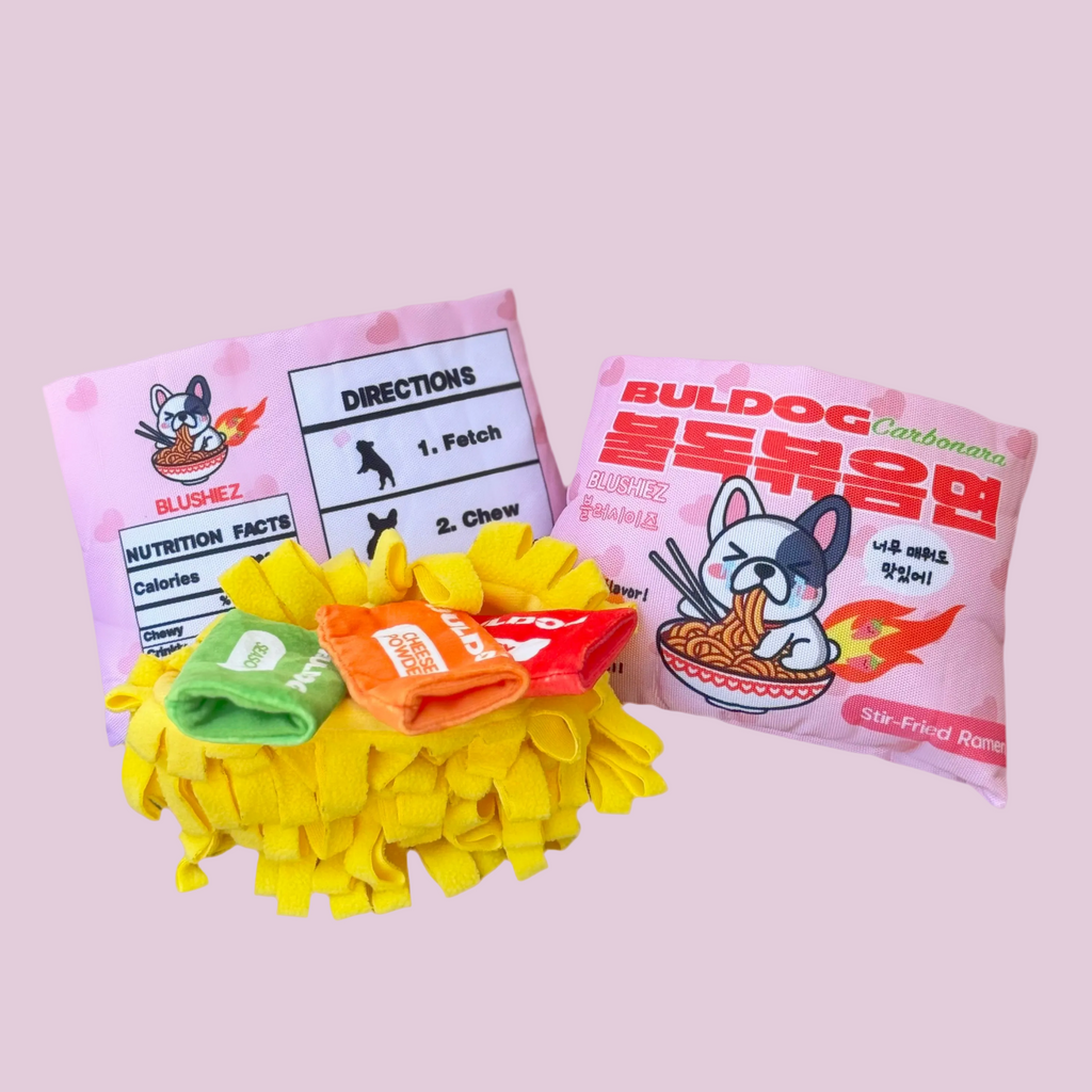 Blushiez Bul-dog Ramen Noodles Interactive Dog Toy Set – photo 1 of 5