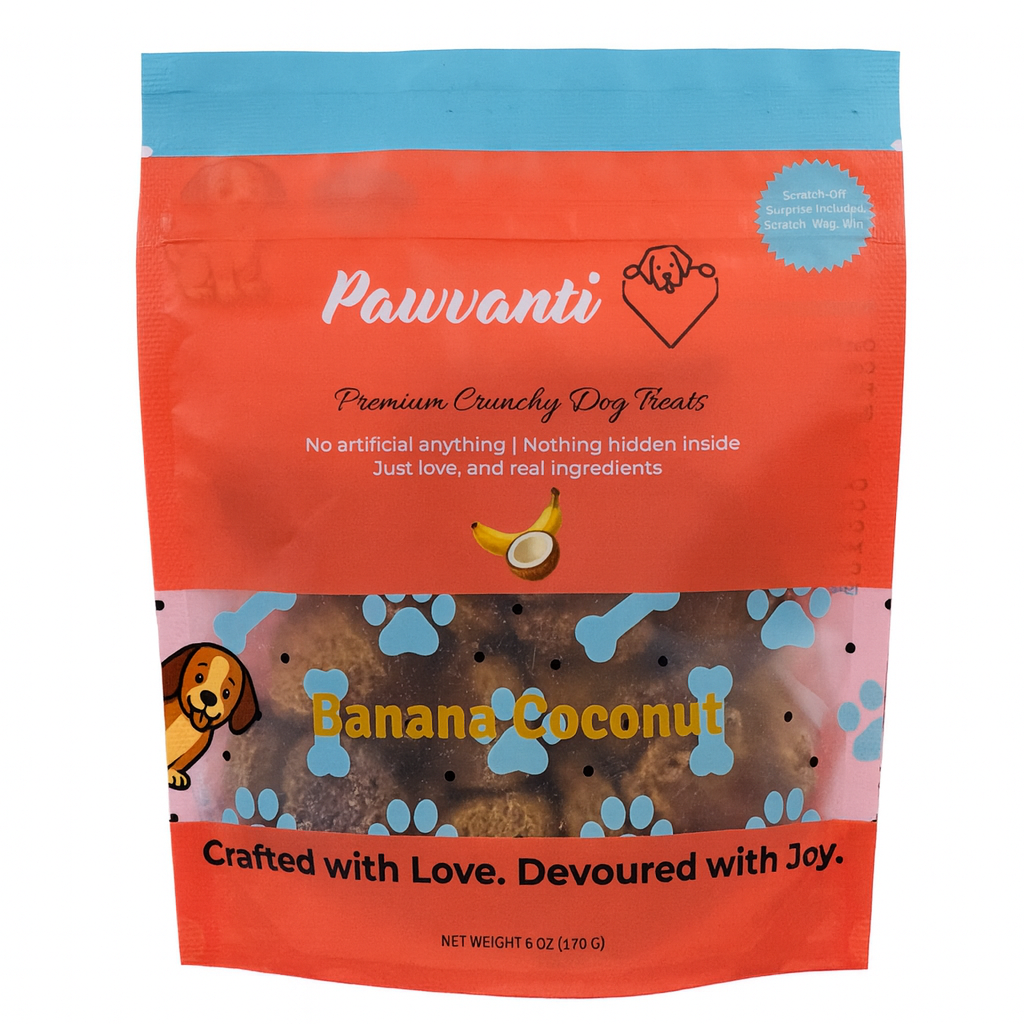 Banana Coconut Crunchy Dog Treats – front view