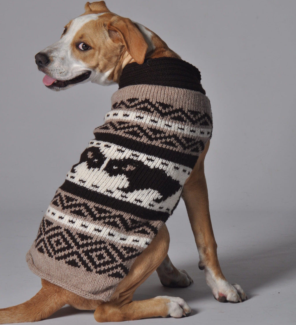 Bison Dog Sweater Brown Tan and White for Small Dogs – photo 2 of 3