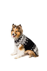 Black Ski Wool Dog Sweater Black Grey and White – photo 4 of 4