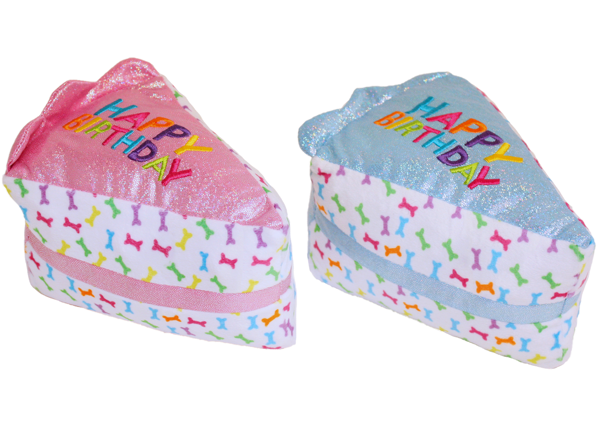 Multipet Birthday Cake Slice - Assorted Colors 6" – front view
