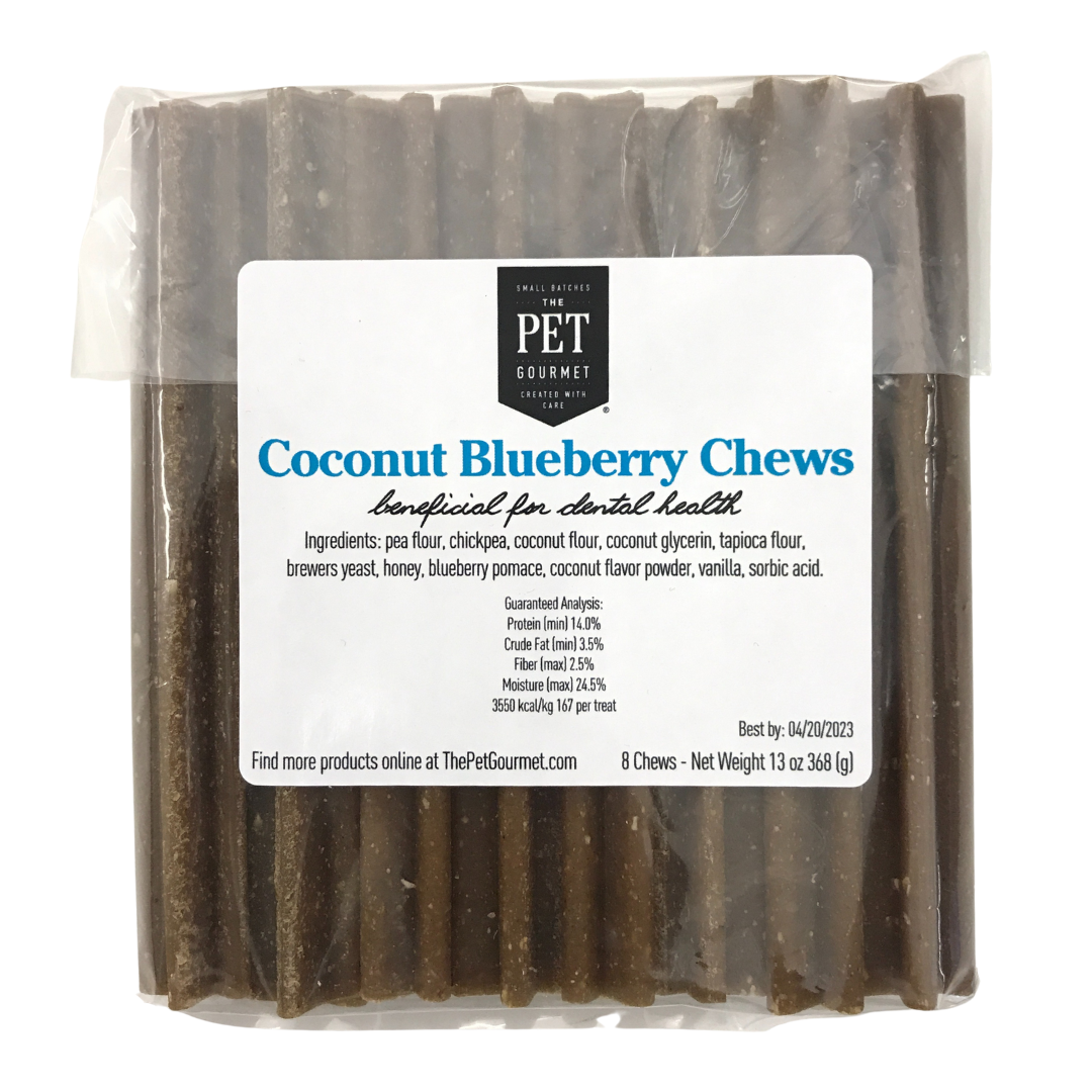 Coconut Blueberry Gourmet Chew Sticks for Dogs  8 Pack