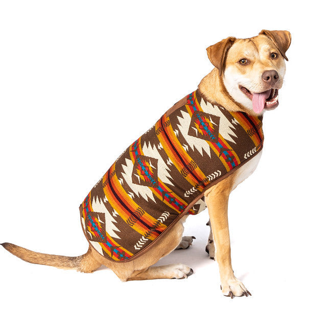 Brown Southwest Dog Coat Fleece Lined Blanket Coat – photo 3 of 7