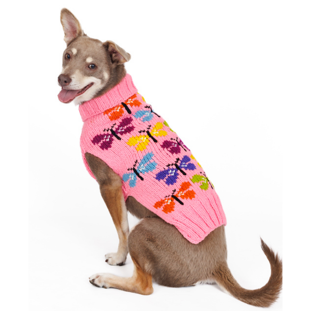 Butterfly Wool Dog Sweater 100 Percent Wool on Pink – photo 8 of 8