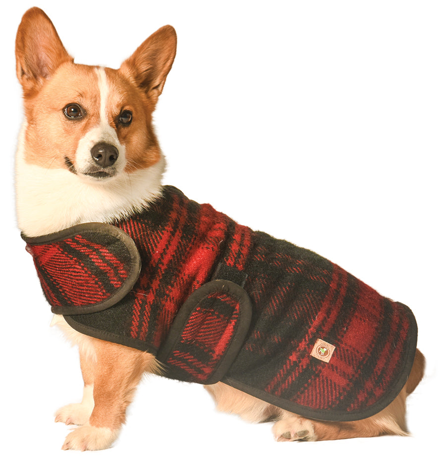 Black and Red Plaid Blanket Dog Coat Fleece Lined – photo 1 of 1