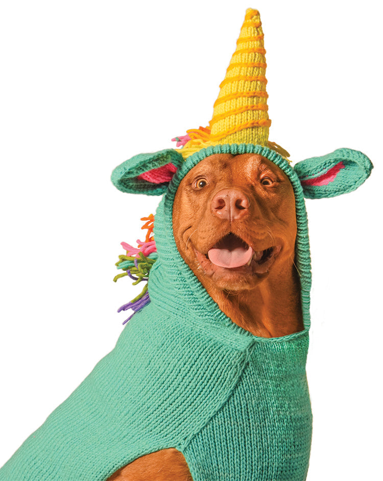 Unicorn Dog Sweater Hand Knit Wool Pullover – photo 2 of 5