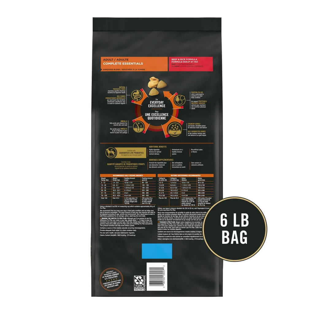 Pro Plan Adult Complete Essentials Shredded Blend Beef & Rice Dry Dog Food – alternate view 2
