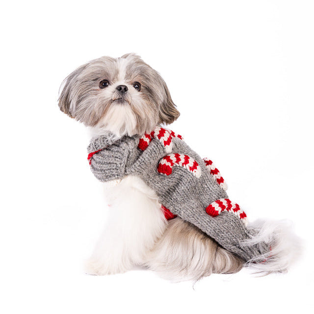 Candy Cane Dog Sweater 100 Percent Wool with 3D Candy Canes – photo 4 of 4