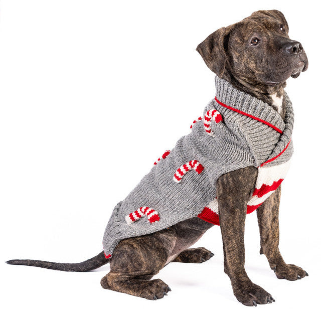 Candy Cane Dog Sweater 100 Percent Wool with 3D Candy Canes – photo 1 of 4