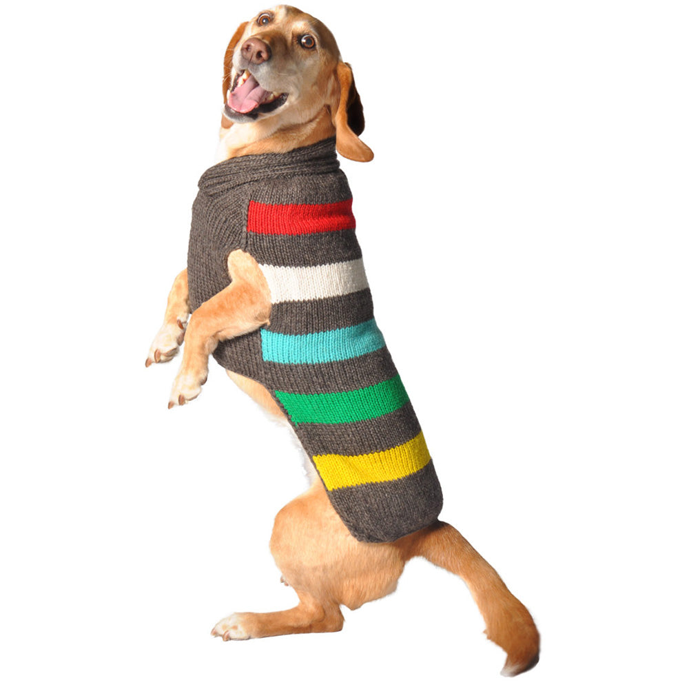 Charcoal Stripe Dog Sweater Hand Knit – photo 2 of 5