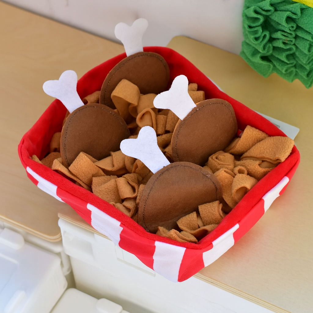 Milou & Lumi Pet Snuffle Mat Treat Hiding Toy - Fried Chicken – alternate view 3