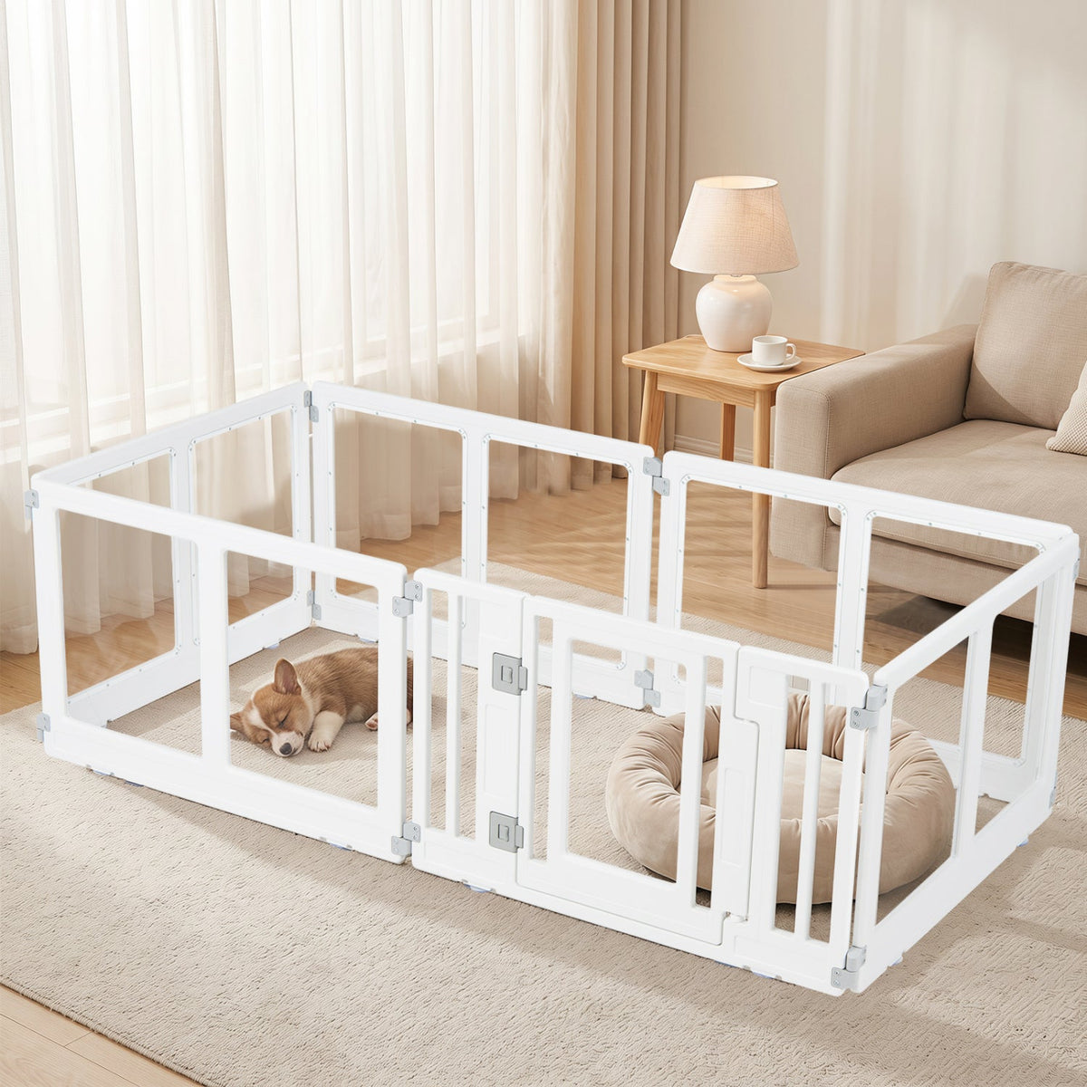 Clear Plastic Dog Playpen with Door 8 Panel – photo 9 of 16