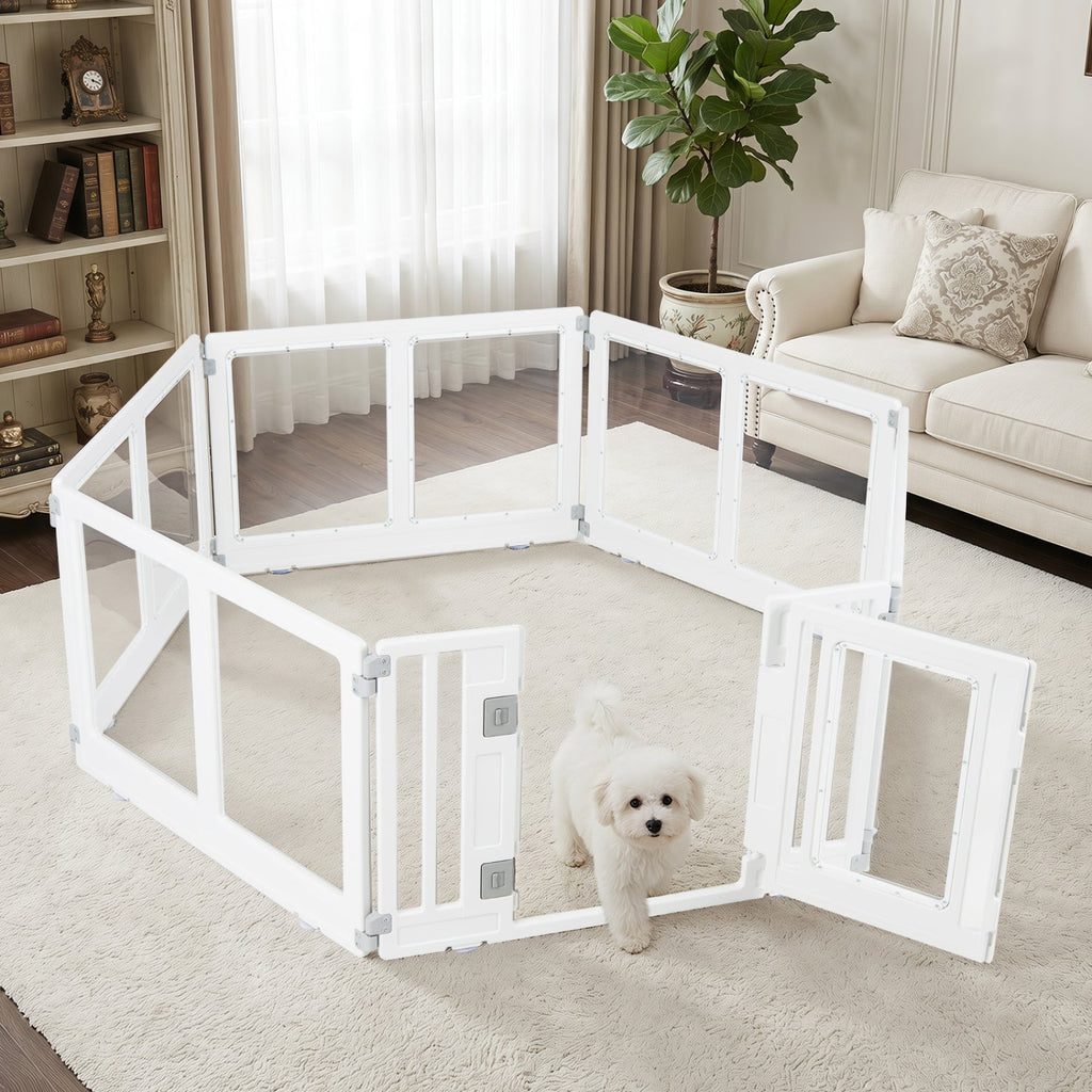 Clear Plastic Dog Playpen with Door 8 Panel – photo 10 of 16