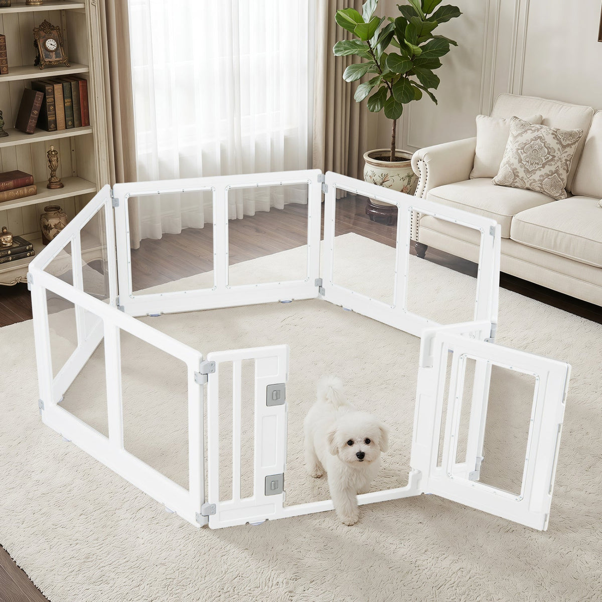 Clear Plastic Dog Playpen with Door 8 Panel – photo 10 of 16