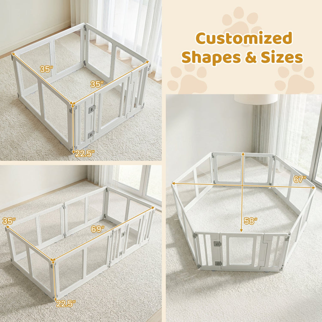 Clear Plastic Dog Playpen with Door 8 Panel – photo 13 of 16