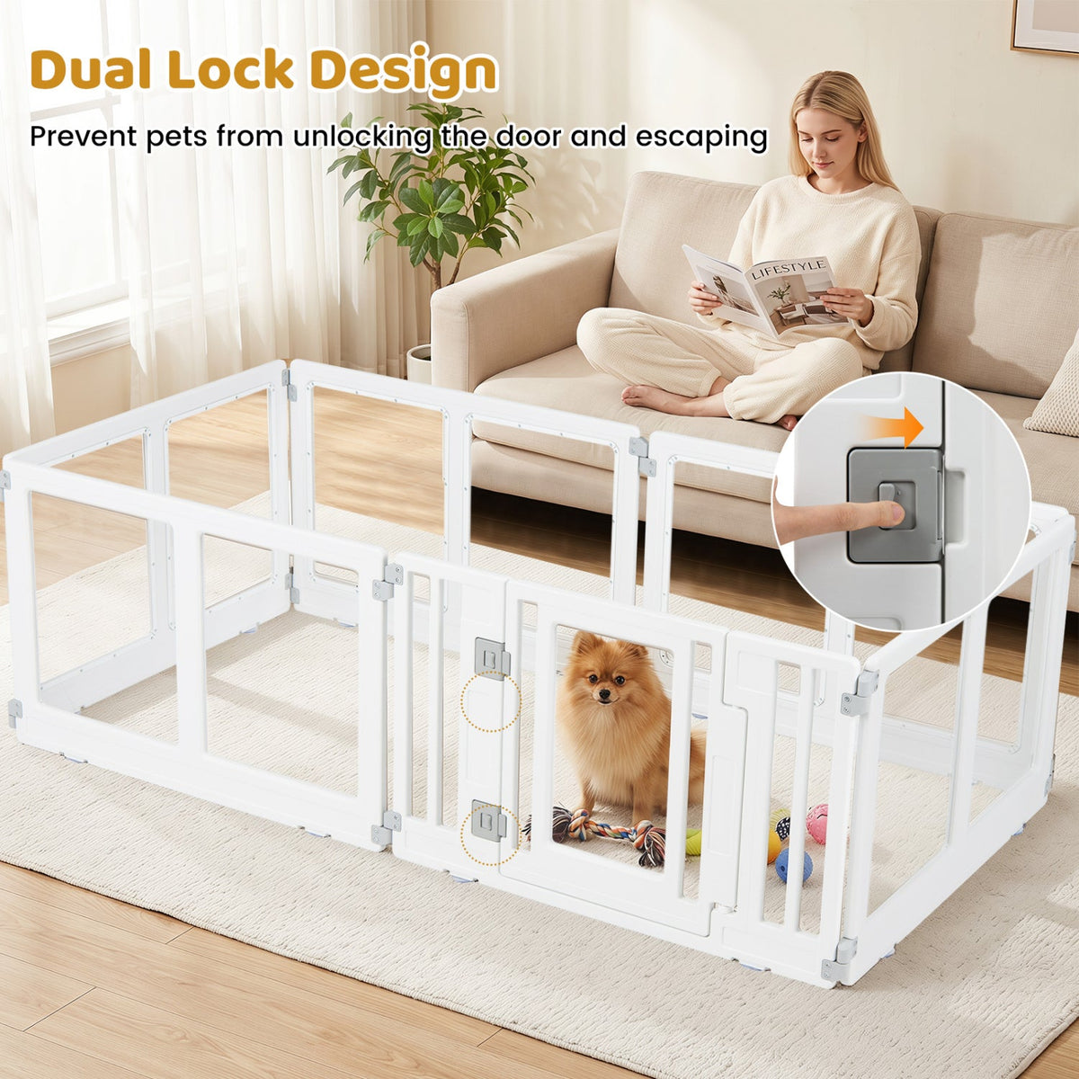 Clear Plastic Dog Playpen with Door 8 Panel – photo 14 of 16