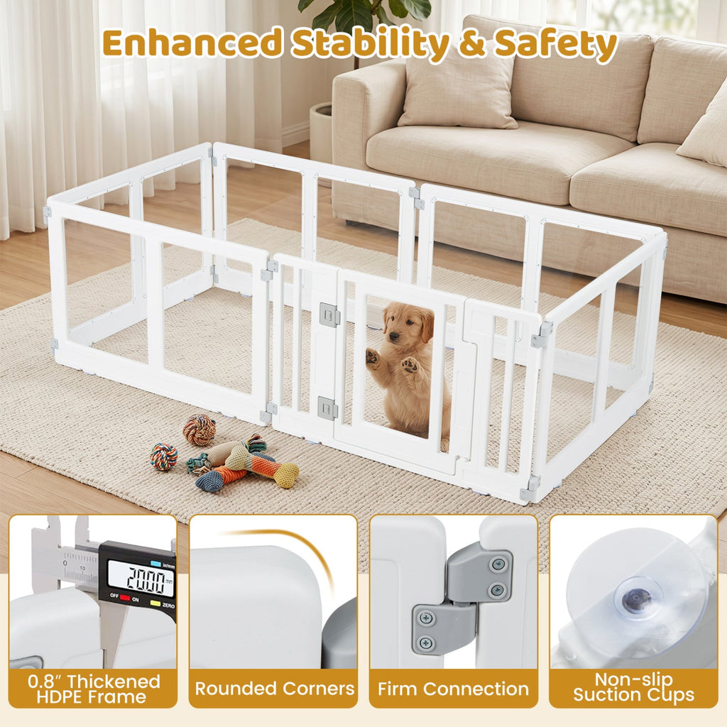 Clear Plastic Dog Playpen with Door 8 Panel – photo 16 of 16