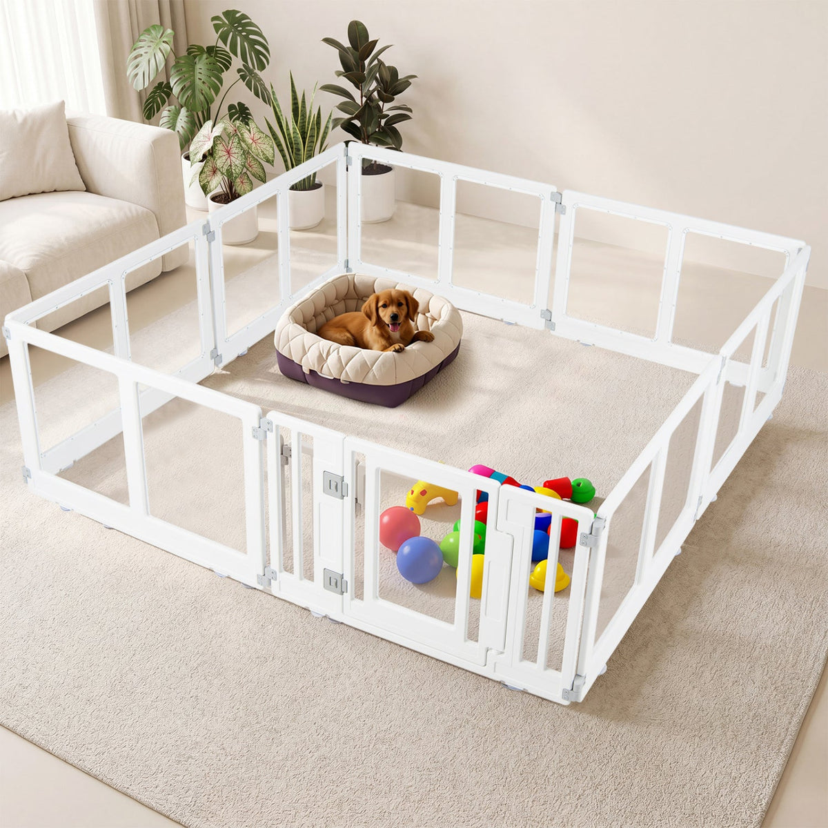 Clear Plastic Dog Playpen with Door 8 Panel – photo 1 of 16