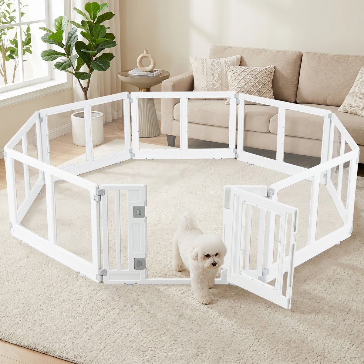 Clear Plastic Dog Playpen with Door 8 Panel – photo 2 of 16