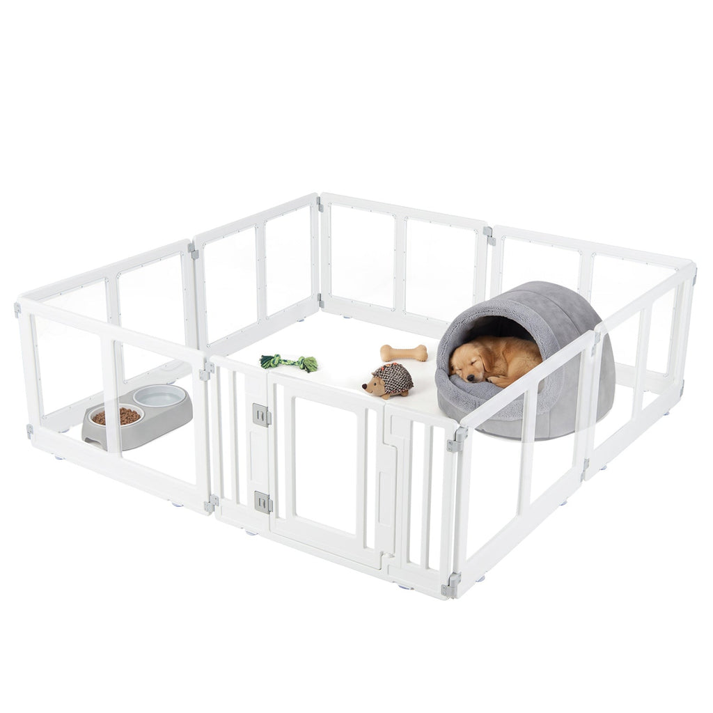 Clear Plastic Dog Playpen with Door 8 Panel – photo 3 of 16