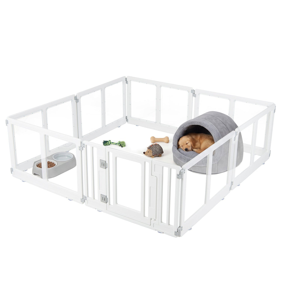 Clear Plastic Dog Playpen with Door 8 Panel – photo 3 of 16