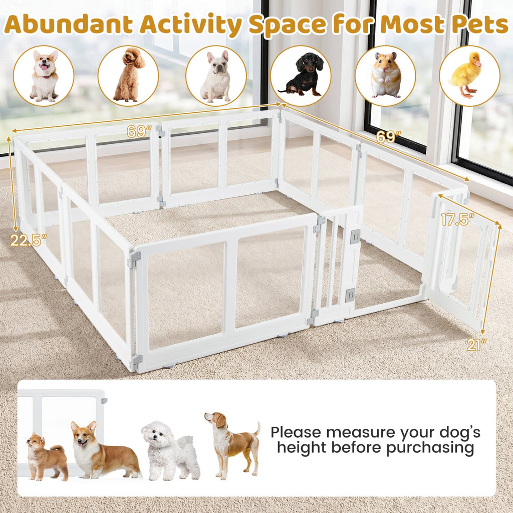 Clear Plastic Dog Playpen with Door 8 Panel – photo 5 of 16