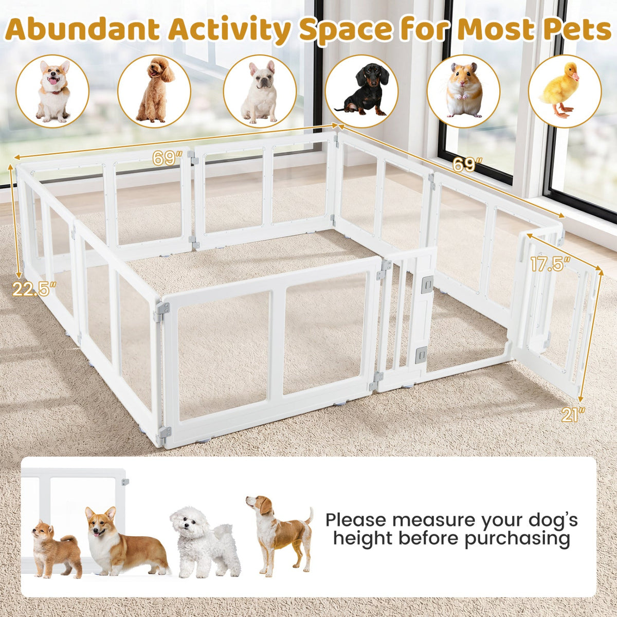 Clear Plastic Dog Playpen with Door 8 Panel – photo 5 of 16