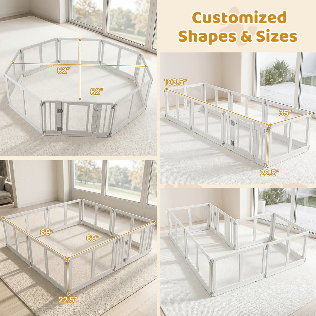 Clear Plastic Dog Playpen with Door 8 Panel – photo 6 of 16