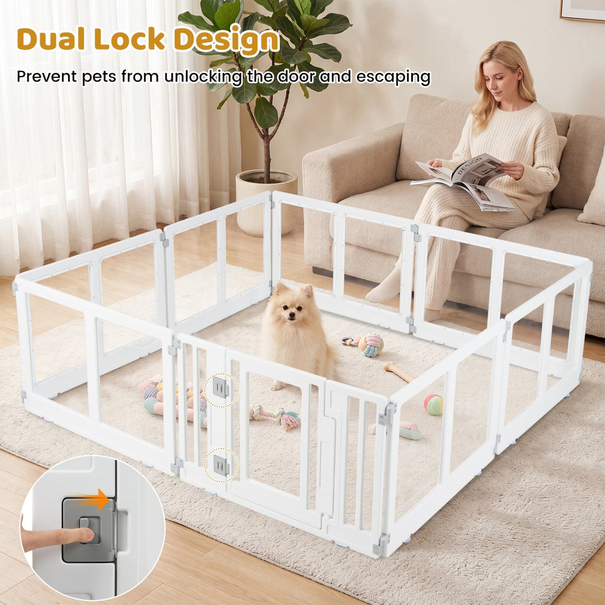 Clear Plastic Dog Playpen with Door 8 Panel – photo 7 of 16
