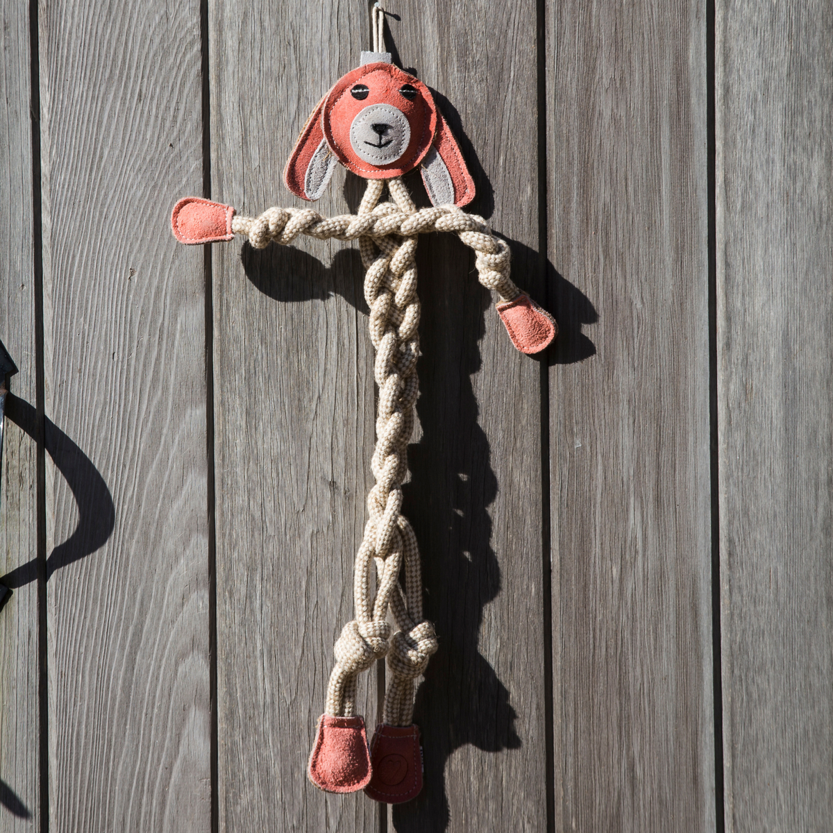 Bitsy Bunny Natural Rope Knottie Dog Toy Large 9mm rope diameter, alternate view