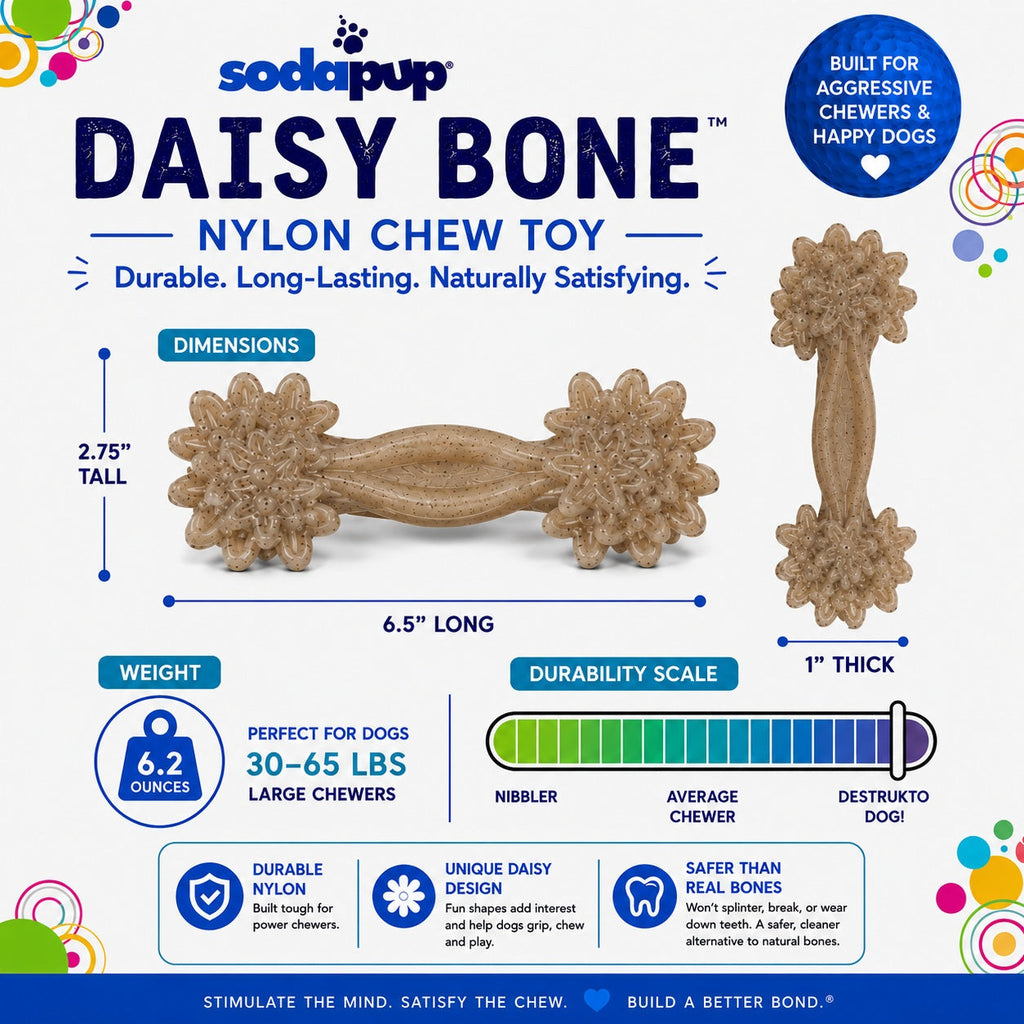 SodaPup Daisy Bone nylon dog chew toy – photo 4 of 8
