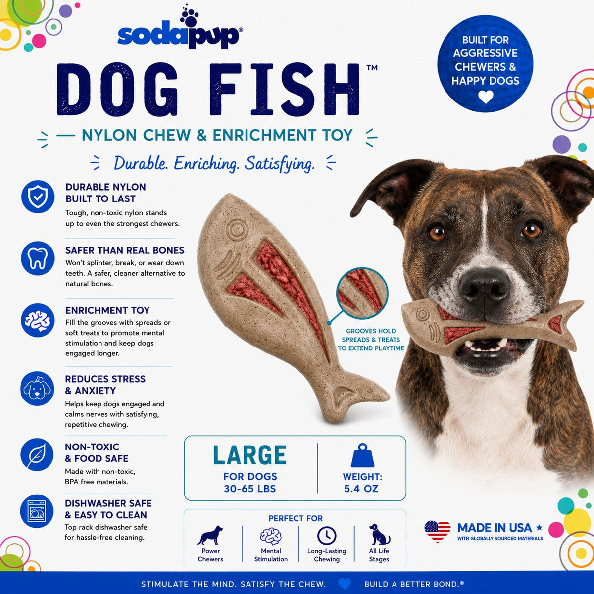 SodaPup Dog Fish nylon chew and enrichment toy – photo 3 of 8