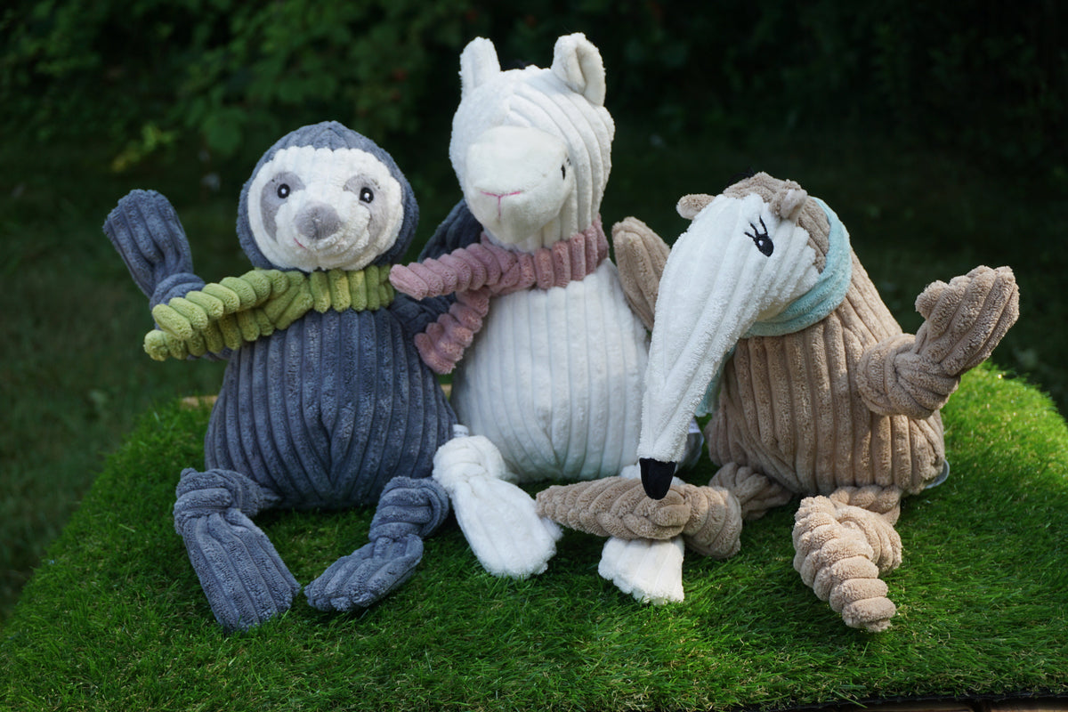 Nibblet Anteater Knottie Plush Dog Toy Large, close-up