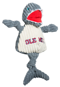 Ncaa Ole Miss U of Mississippi Tony Land Shark Knottie Plush Dog Toy, detail view