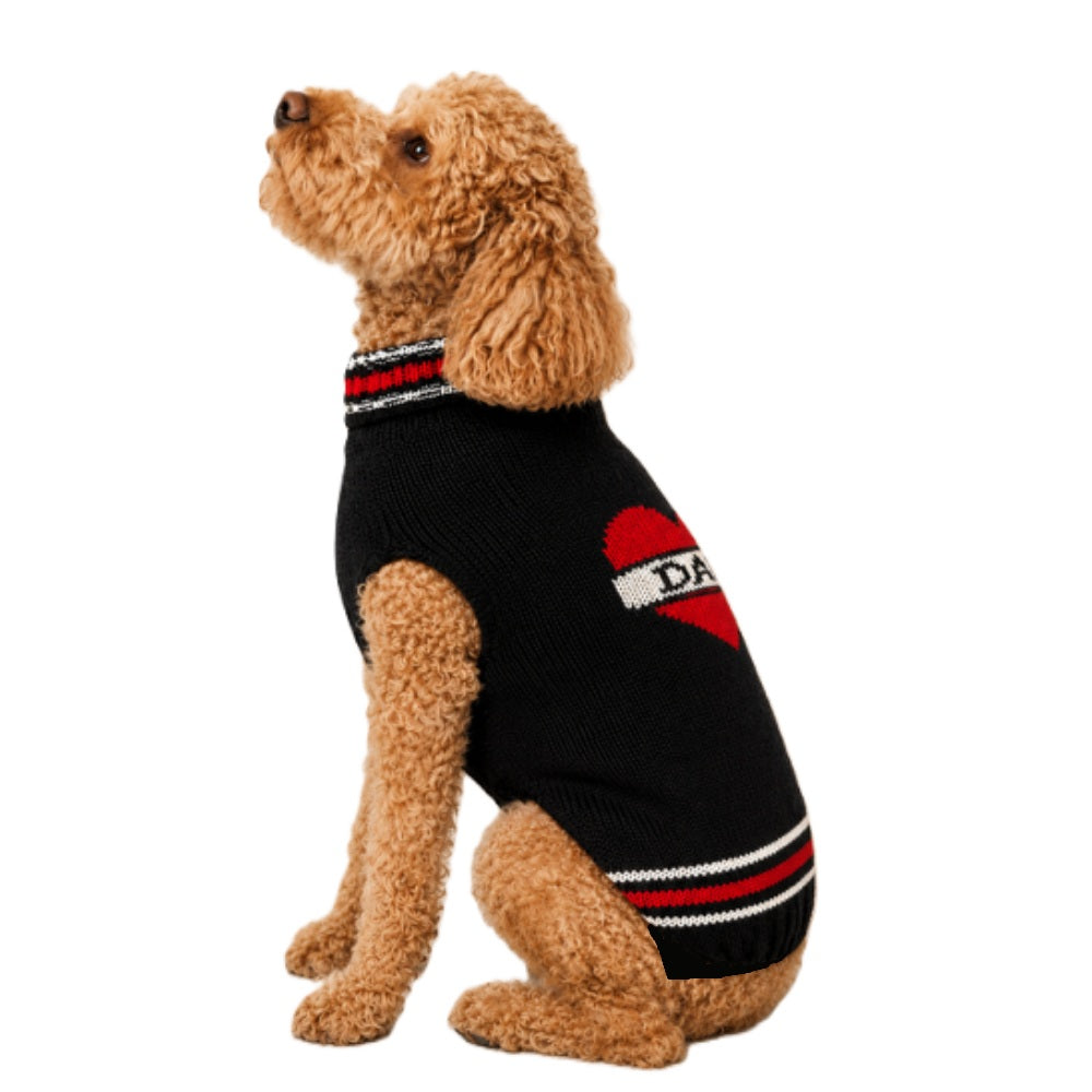 Dad Dog Sweater 100 Percent Wool Heart Design – photo 2 of 7