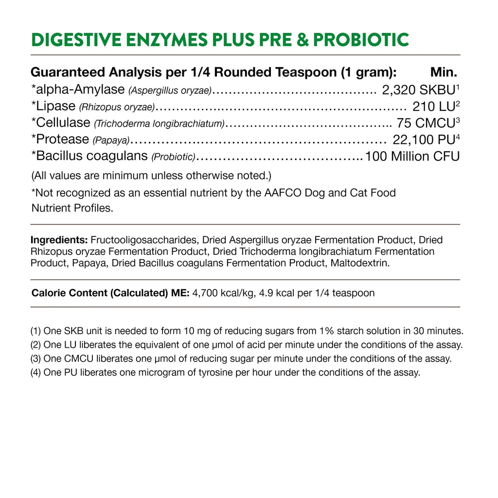 NaturVet digestive enzymes plus probiotic powder jar 8 oz – photo 2 of 2
