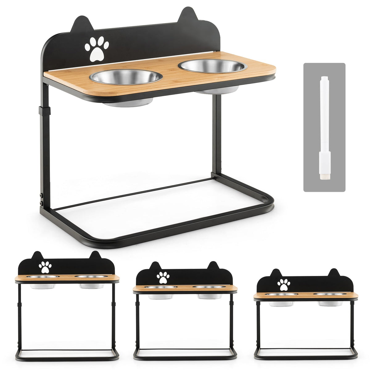 Elevated Dog Bowl Stand with 2 Stainless Steel Bowls – photo 4 of 8