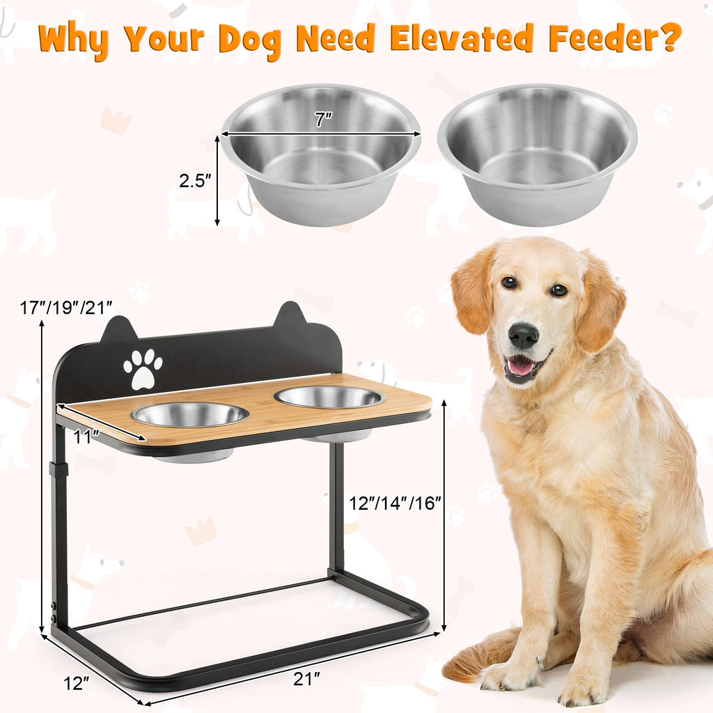 Elevated Dog Bowl Stand with 2 Stainless Steel Bowls – photo 5 of 8