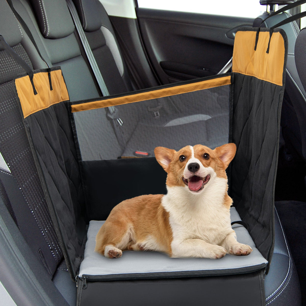 Dog Car Seat Cover with Mesh Window Black – photo 2 of 8