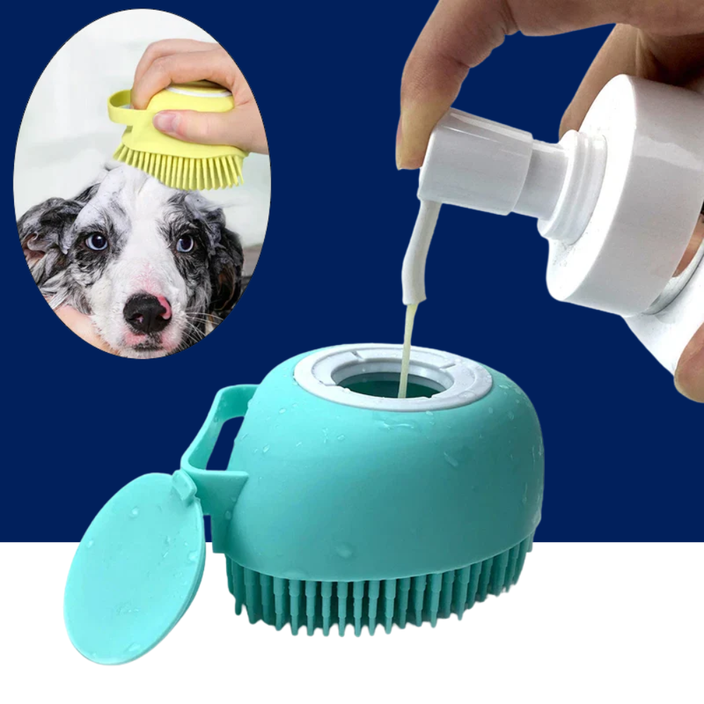 Soft Silicone Dog & Cat Bath Massage Brush – front view