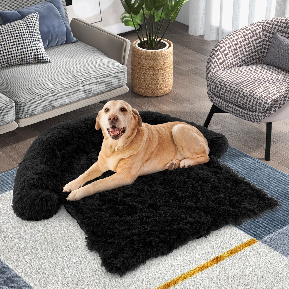 Plush Calming Dog Couch Bed with Anti-Slip Bottom – photo 2 of 10