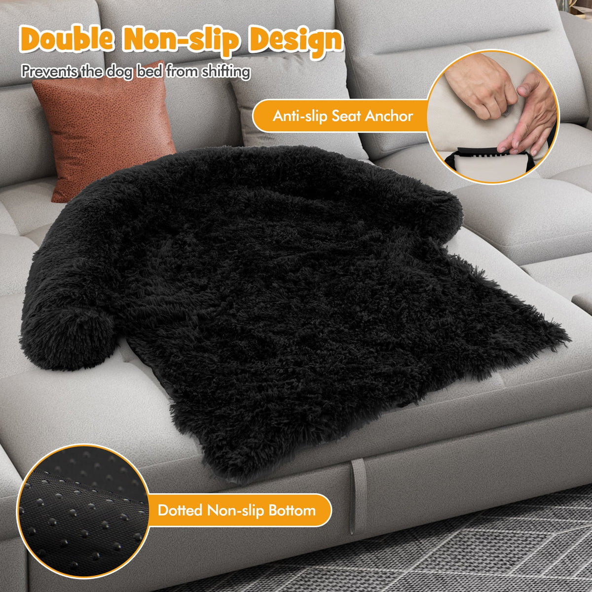 Plush Calming Dog Couch Bed with Anti-Slip Bottom – photo 8 of 10