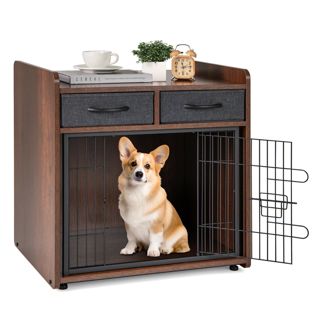 Dog Crate Furniture with 2 Fabric Drawers End Table – photo 3 of 8