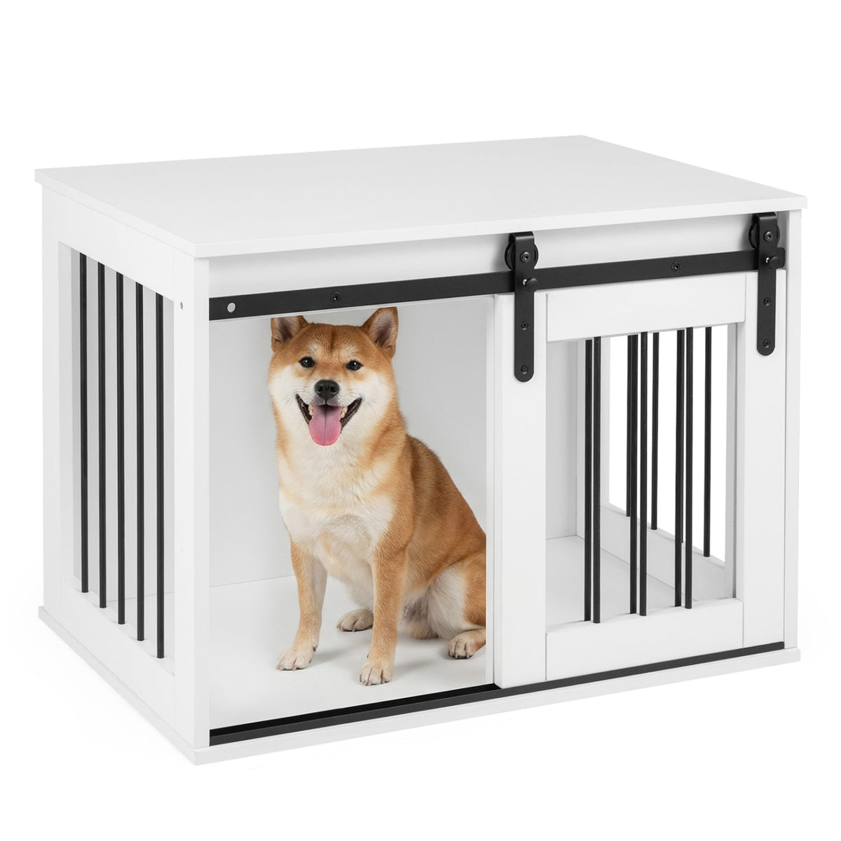 Heavy Duty Dog Crate Furniture with Sliding Barn Door – photo 12 of 24