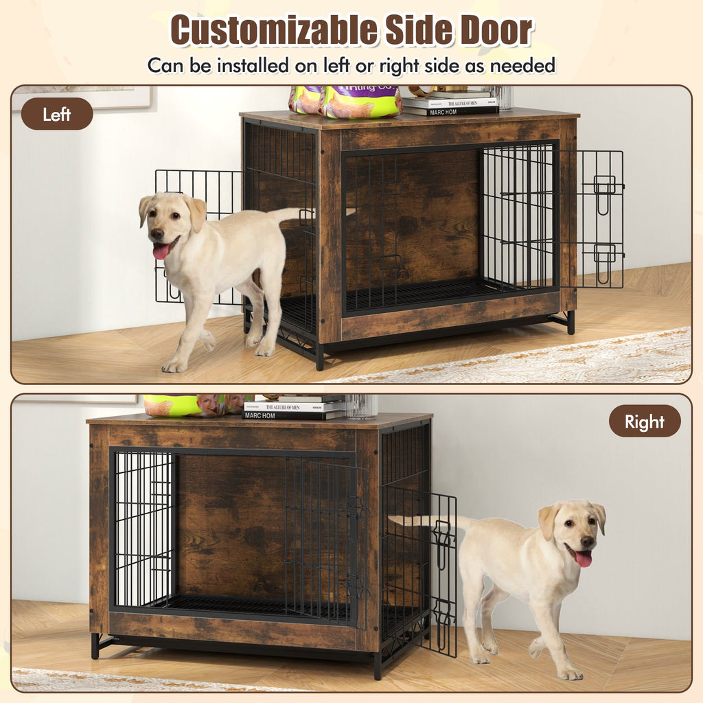 Dog Crate Furniture with Double Lockable Doors and Pull-Out Tray – photo 8 of 9