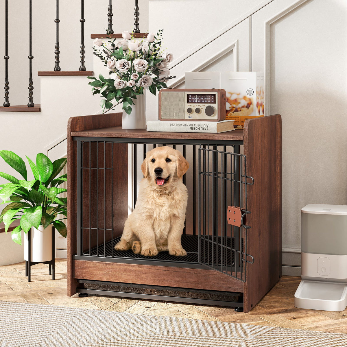 Indoor Dog Crate with Removable Tray and Lockable Door – photo 2 of 8