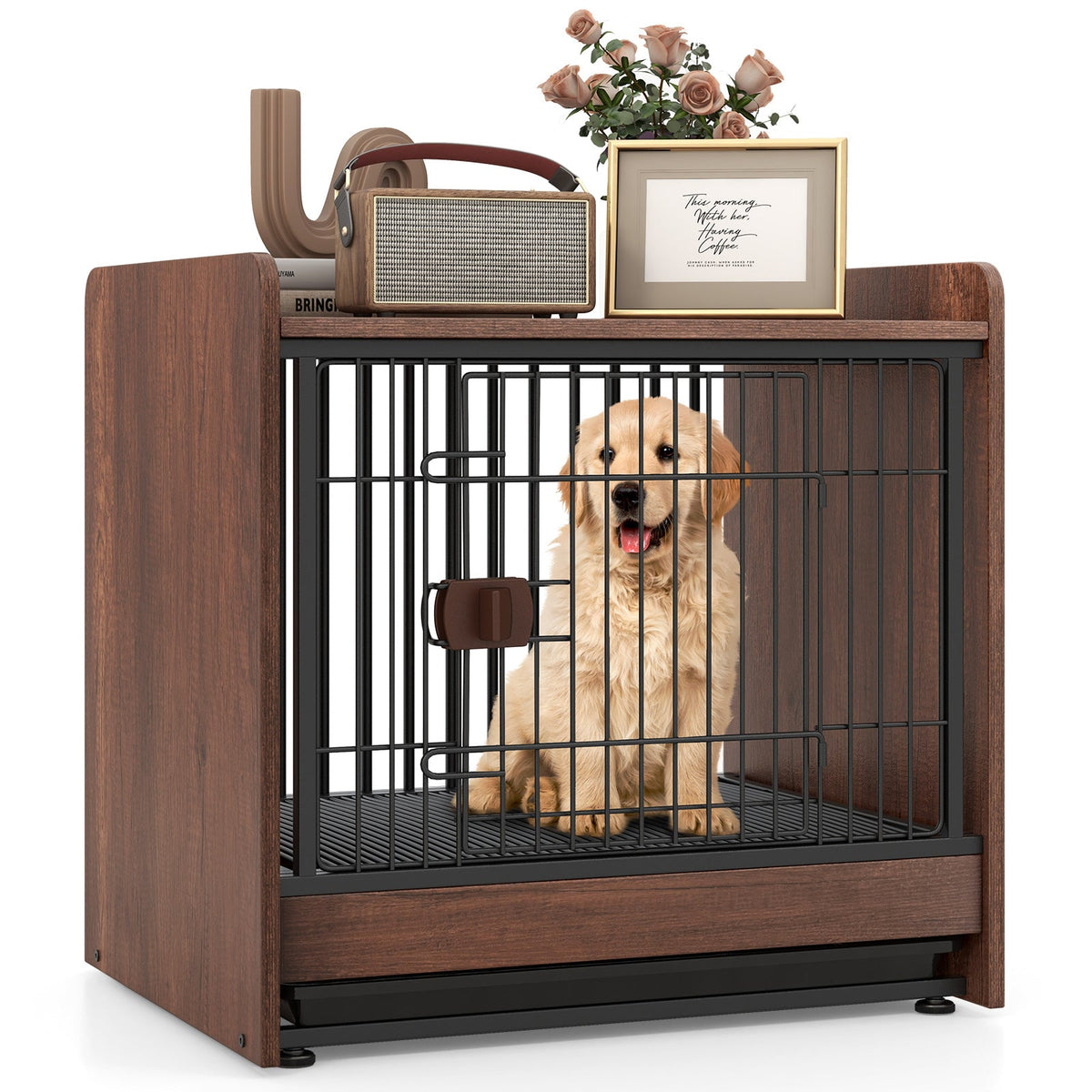 Indoor Dog Crate with Removable Tray and Lockable Door – photo 6 of 8