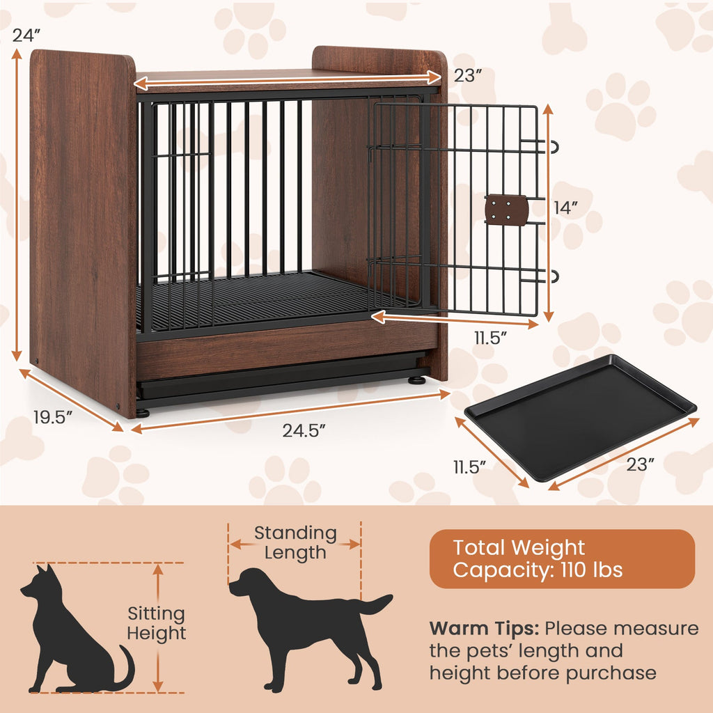Indoor Dog Crate with Removable Tray and Lockable Door – photo 5 of 8